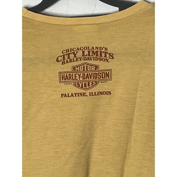 Harley Davidson Mustard Yellow Rose‎ Thorn Graphic Tee Shirt Size Large - Picture 9 of 9